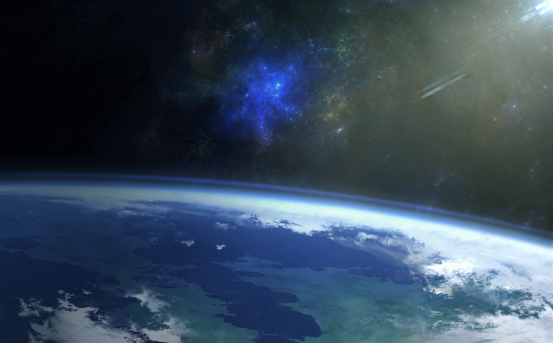 space, planet, Earth, clouds, stars