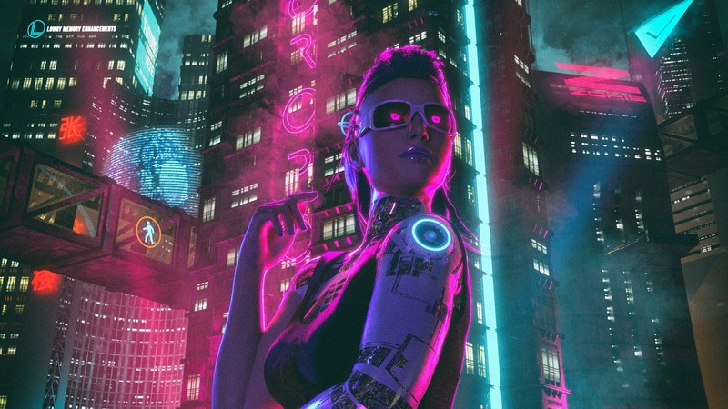 synthwave, cyberpunk, artwork, futuristic