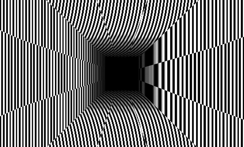 digital art, optical illusion, monochrome