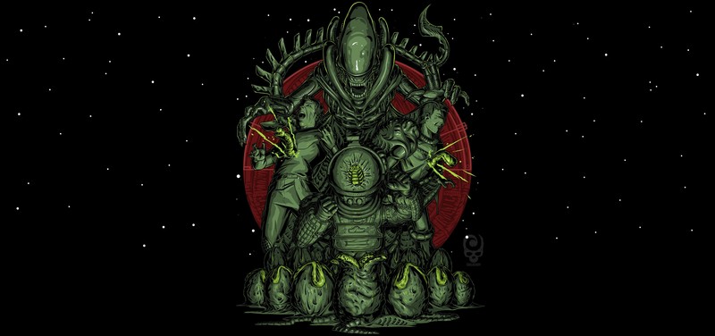 artwork, science fiction, horror, Nikita Shalaginov, Xenomorph, Alien (movie)