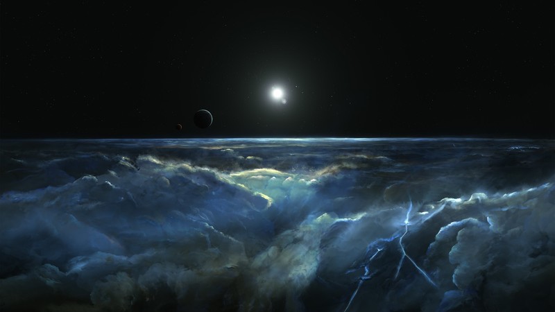 universe, clouds, space, planet, digital art, space art