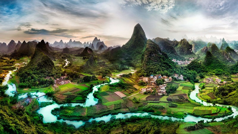 water, nature, Li River, China, landscape, mountains