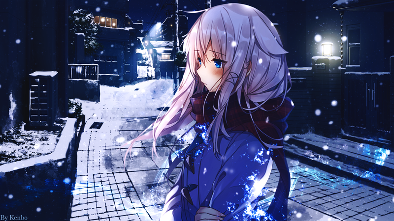 anime, anime girls, snow
