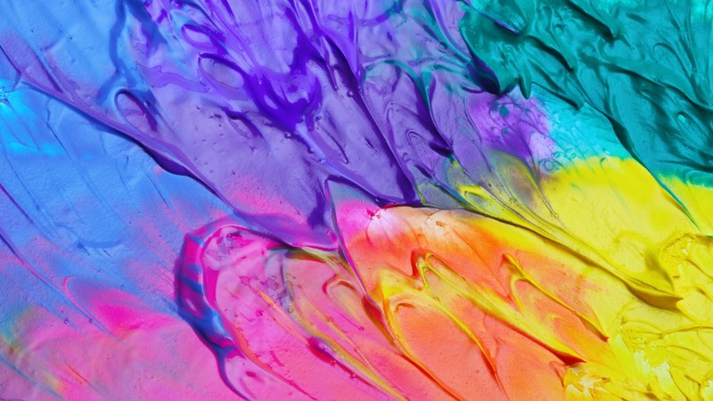 abstract, colorful, shapes, yellow, purple, blue, pink
