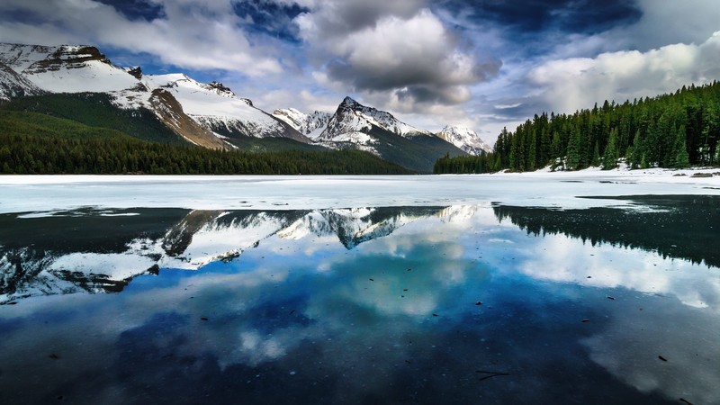 mountains, water, Lake Louise, lake, Canada, ice, forest