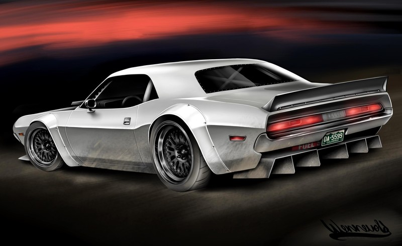 artwork, car, vehicle, Dodge, Dodge Challenger