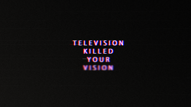 TV, Photoshop, typography, minimalism