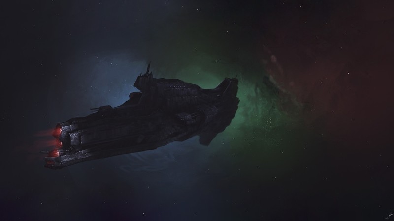 spaceship, dark, science fiction, space, artwork