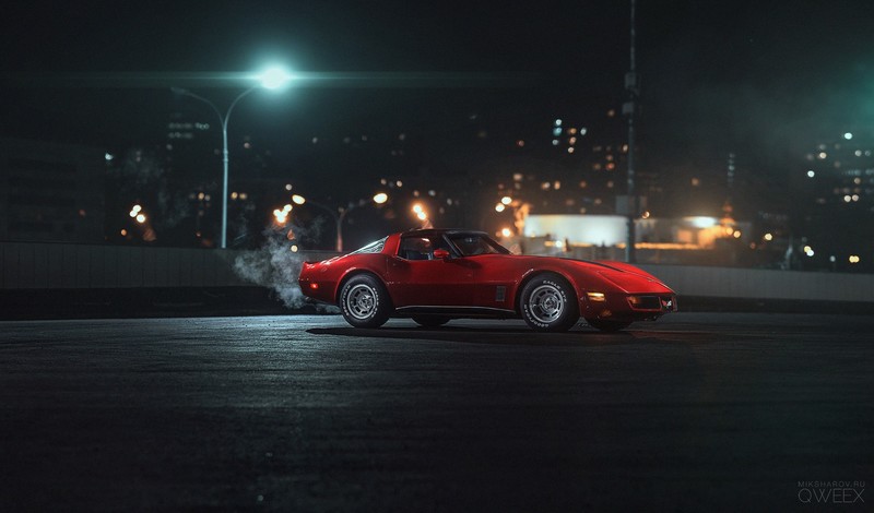 car, vehicle, red cars, Chevrolet Corvette, pop-up headlights