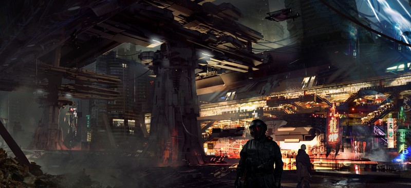 artwork, digital, concept art, futuristic, science fiction, cyberpunk