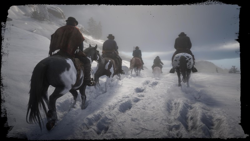 Red Dead Redemption, Red Dead Redemption 2, horse, cowboys, snow, video game art, video games