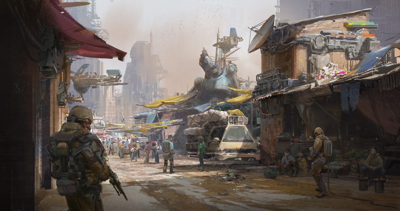 artwork, cyberpunk, digital, soldier