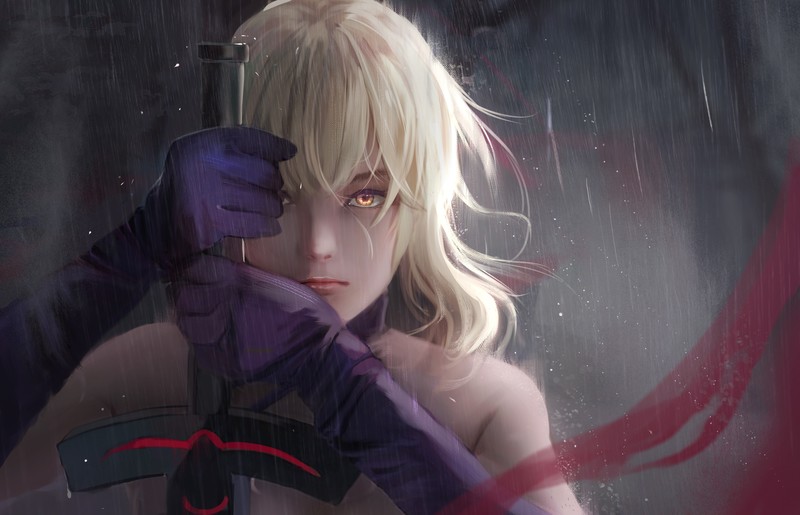 blonde, sword, fantasy art, fantasy girl, Saber Alter, Fate/Grand Order, Fate Series