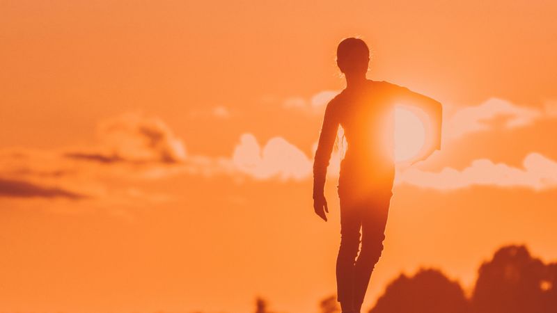 silhouette, dark, sunset, sun, bright, 4k
