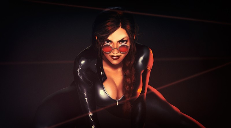 video games, Lara Croft, Tomb Raider, cleavage, frontal view