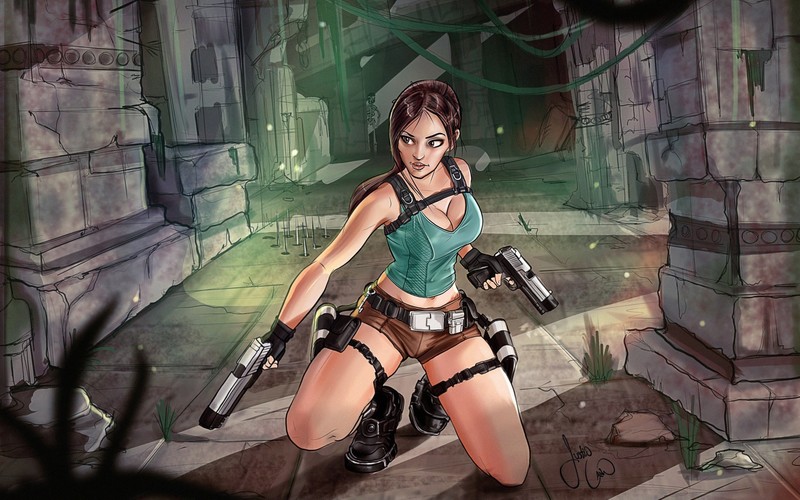 video game art, Lara Croft, video games, Tomb Raider