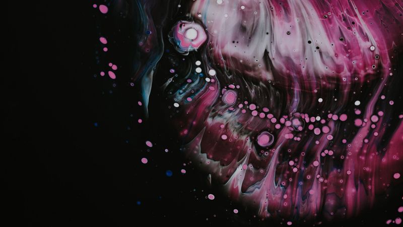 streaks, bubbles, liquid, texture, dark, 4k