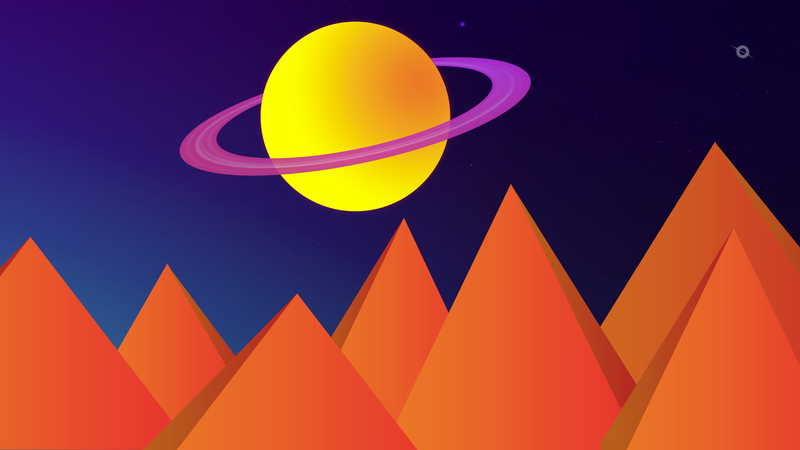 fantastic planet, Sun, sky, synthwave, OutRun, minimalism