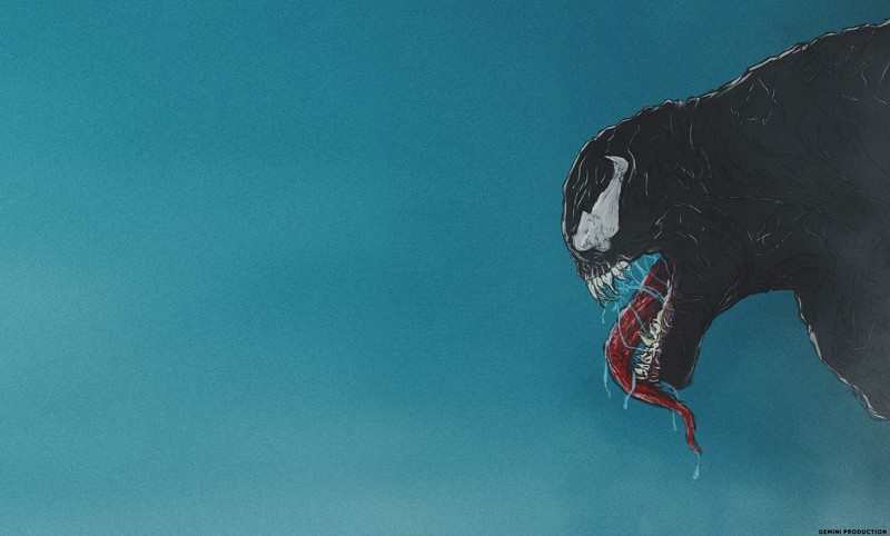 Venom, artwork, Marvel Comics, profile, Spider-Man