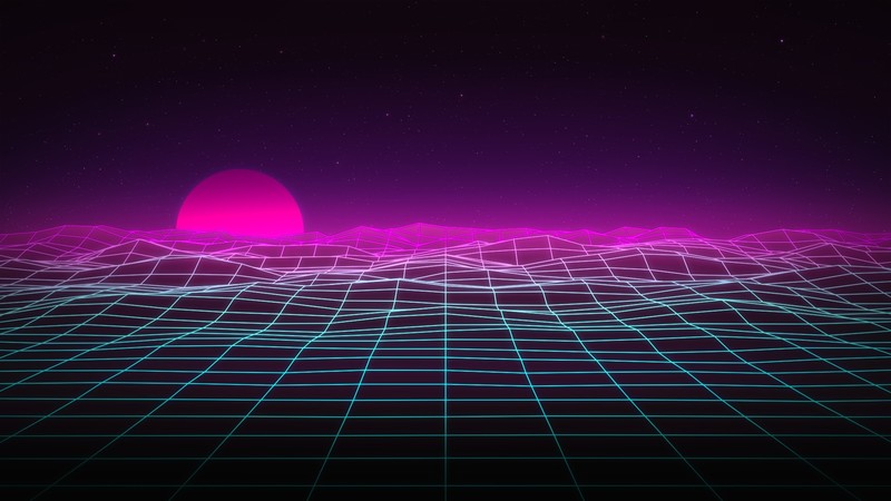 synthwave, digital art, sky, abstract