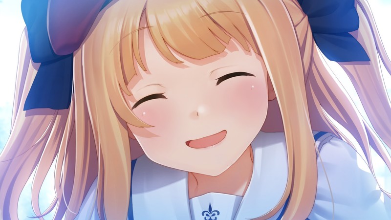 anime girls, anime, face, blonde, closed eyes, open mouth