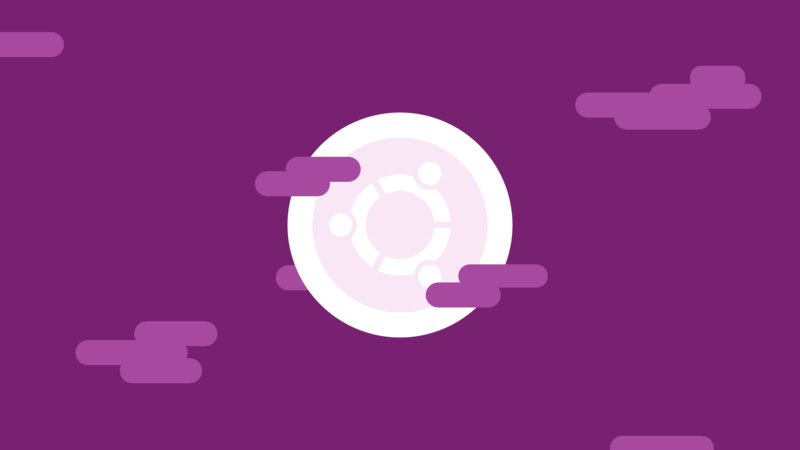 Ubuntu, logo, clouds, Moon, operating system, Flatdesign, minimalism, vector