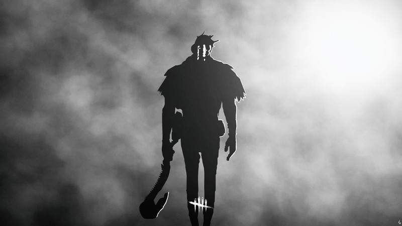 Dead by Daylight, minimalism, The Wraith, video games, game art, Photoshop, Adobe Illustrator, render, fan art, digital art, gray