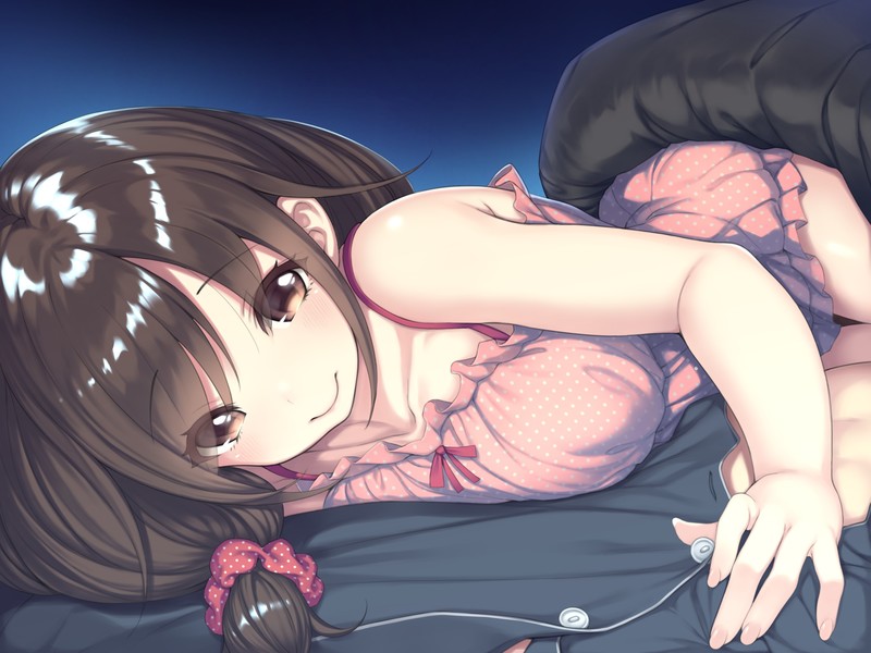 anime, anime girls, brunette, smiling, dark eyes
