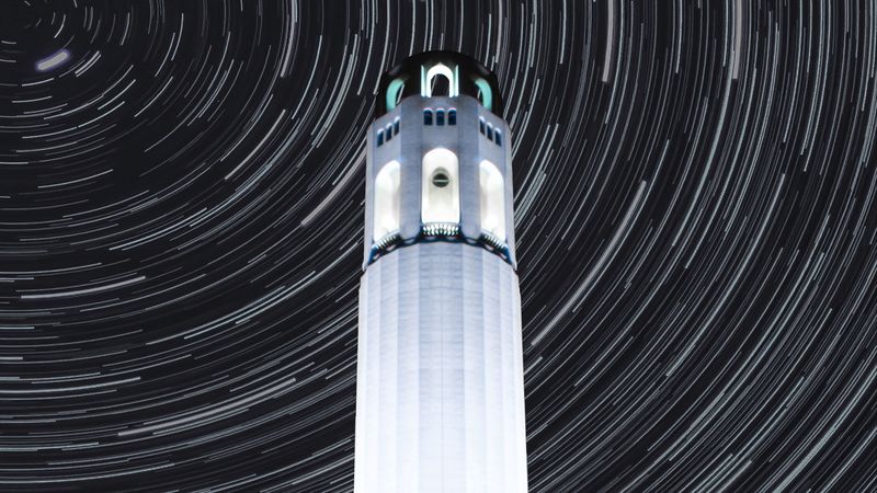 tower, building, night, long exposure, blur, 4k