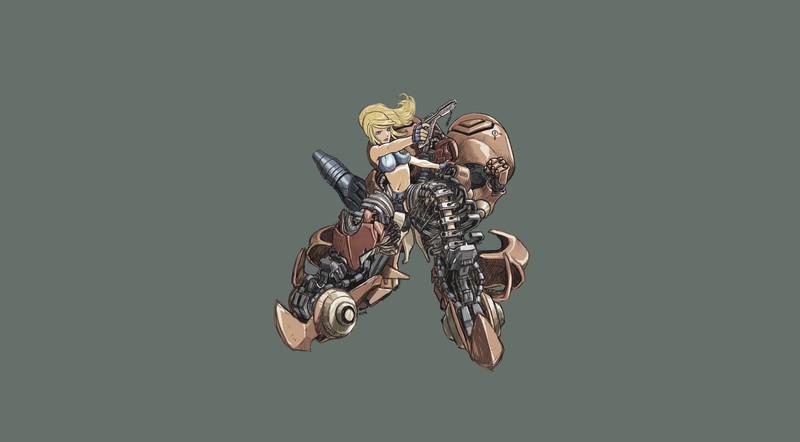 minimalism, Samus Aran, artwork, video games, Metroid