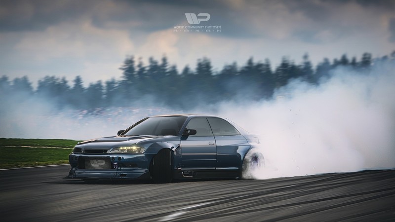 Kalyan Polischuk, car, smoke, vehicle, Toyota, Toyota Mark II, drift, bolt-on fender flares