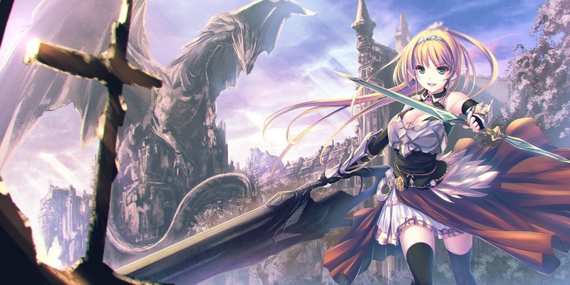 anime, anime girls, fantasy girl, blonde, warrior, fantasy art