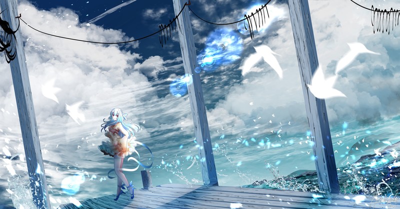anime, anime girls, cyan
