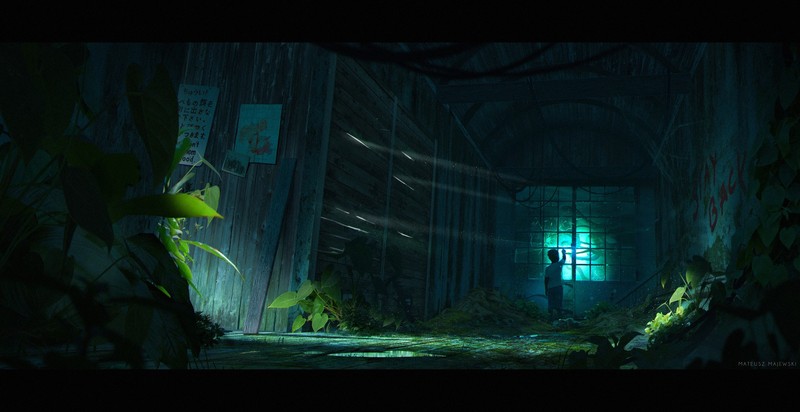 children, house, abandoned, plants