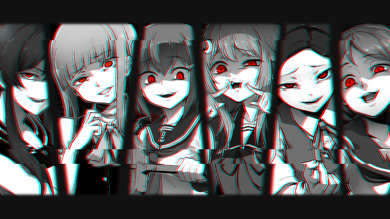 monochrome, anime, anime girls, red eyes, Kantai Collection