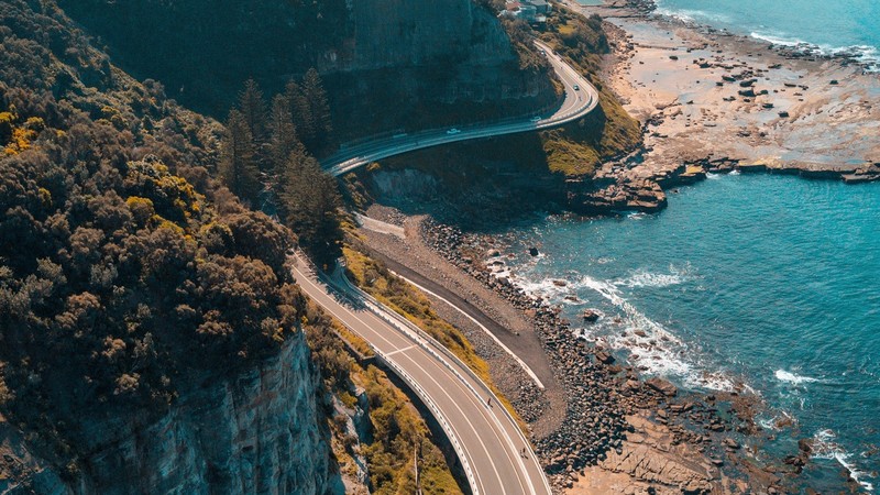 road, photography, coast, cliff, rocks