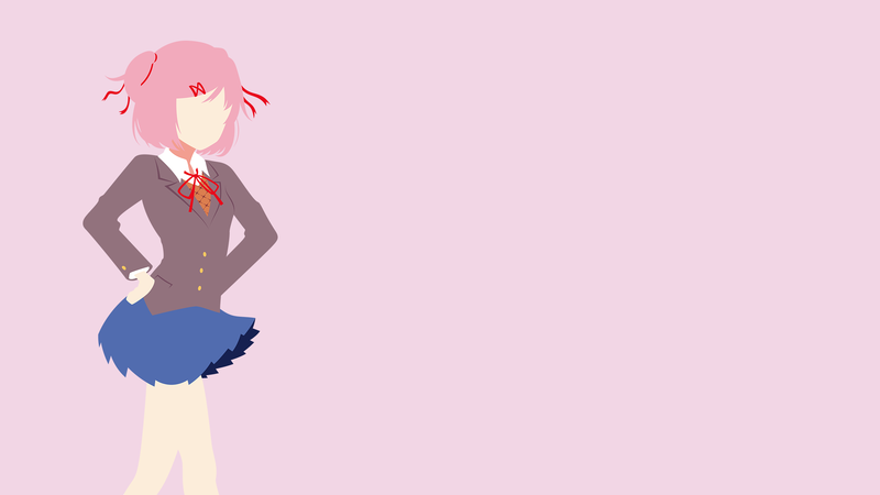 Doki Doki Literature Club, minimalism, Natsuki