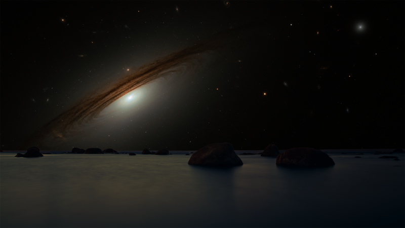 galaxy, stars, digital art, sky, dark