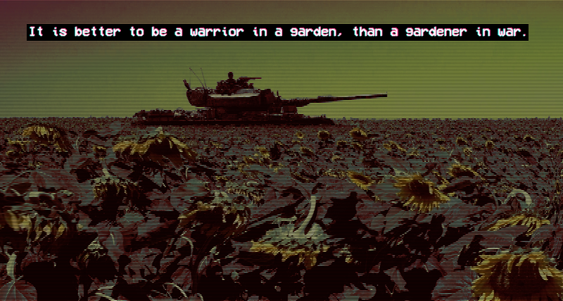 sunflowers, tank, quote