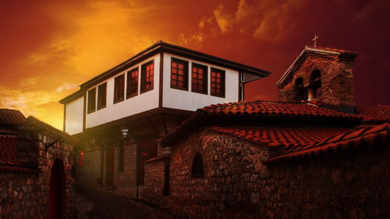 building, architecture, old, sunset, 4k