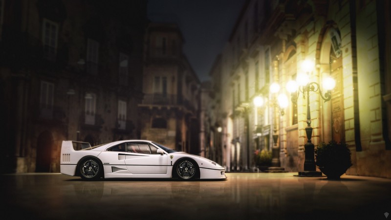 car, vehicle, white cars, Ferrari, Ferrari F40, pop-up headlights