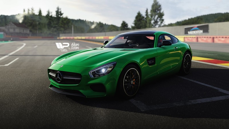 Sergey Volkov, green cars, vehicle, car, Mercedes AMG GTs, Mercedes-Benz