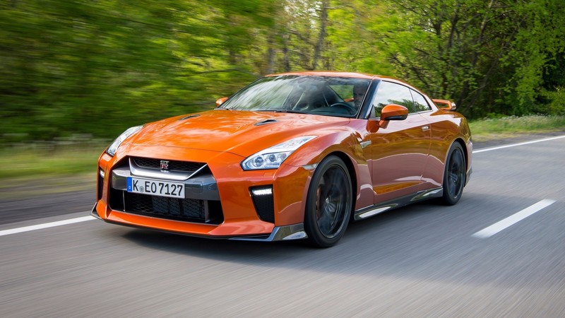car, Nissan GT-R, Nissan, front angle view