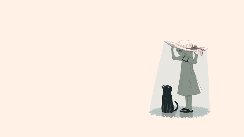 manga, simple background, minimalism, cats, avogado6