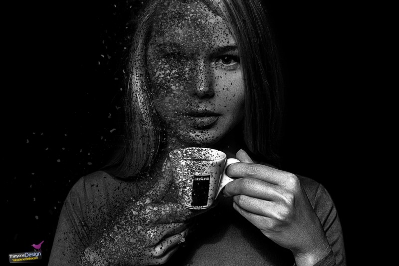 women, Photoshop, dispersion, monochrome