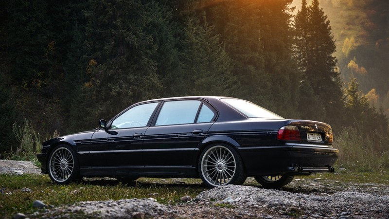 car, BMW, forest, BMW 7 Series, bmw E38