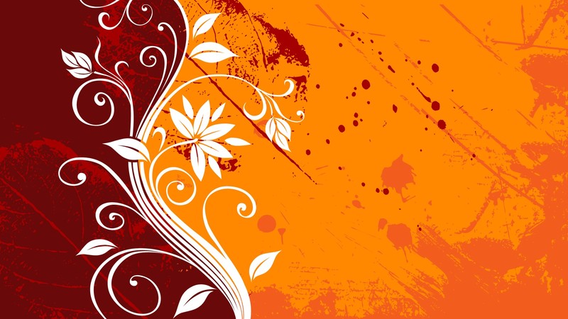 abstract, digital art, orange, red