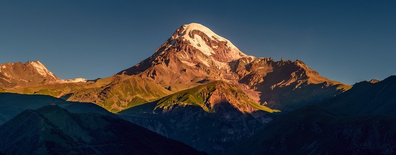 mountains, sunset, Georgia, clear sky