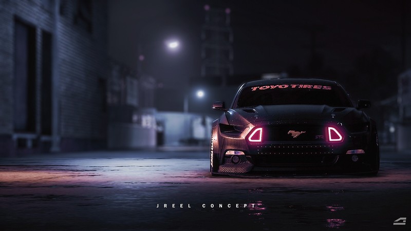 dark, car, vehicle, Ford, Ford Mustang
