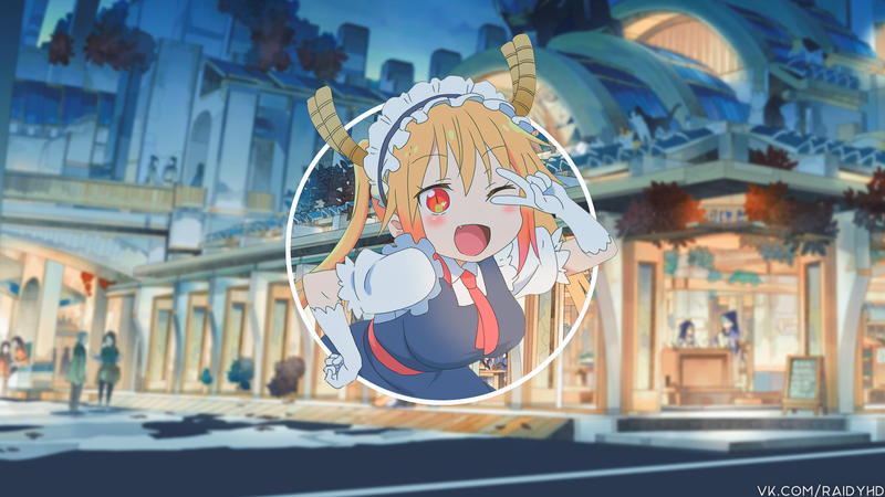anime, anime girls, picture-in-picture, Kobayashi-san Chi no Maid Dragon